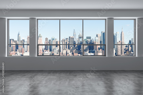 Obraz na plátně Midtown New York City Manhattan Skyline Buildings from High Rise Window