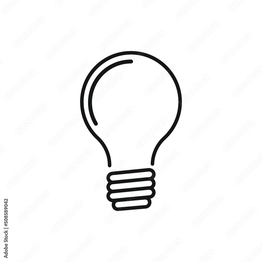 lightbulb inside symbol in thin line style lightbulb inside symbol in thin line style