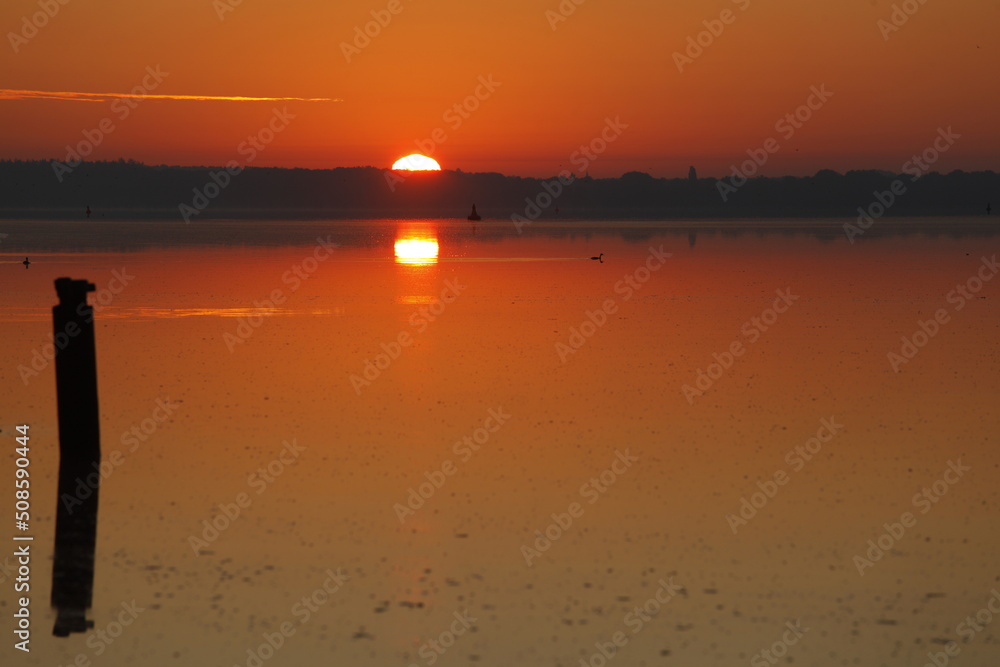 Müggelsee in Berlin bei Sonnenaufgang