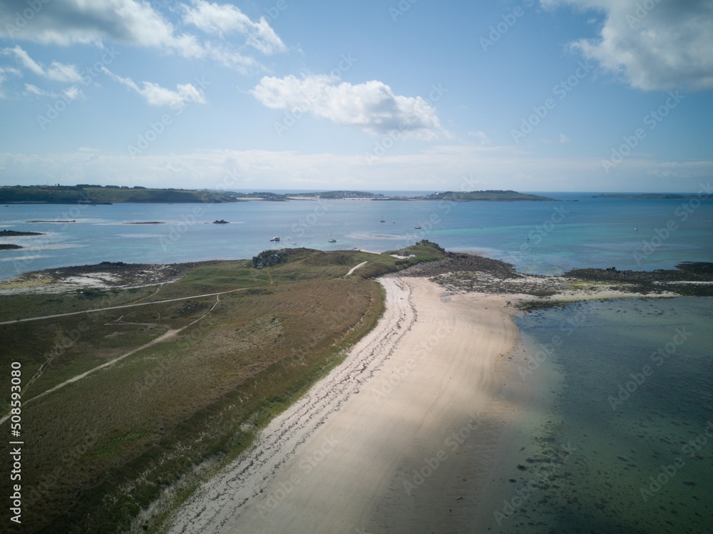 Isles of Scilly cornwall england uk aerial drone Isles of Scilly cornwall england uk aerial drone