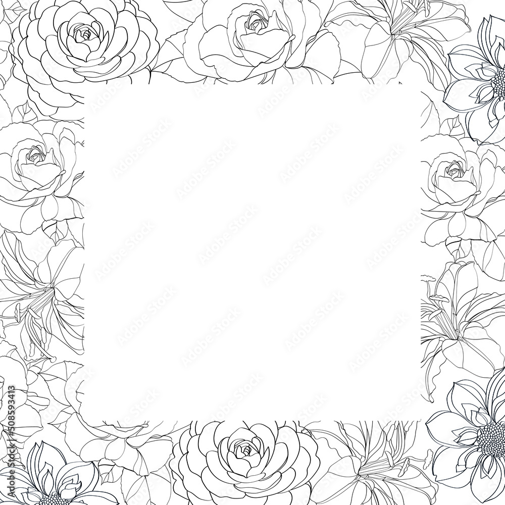 frame with roses frame with roses