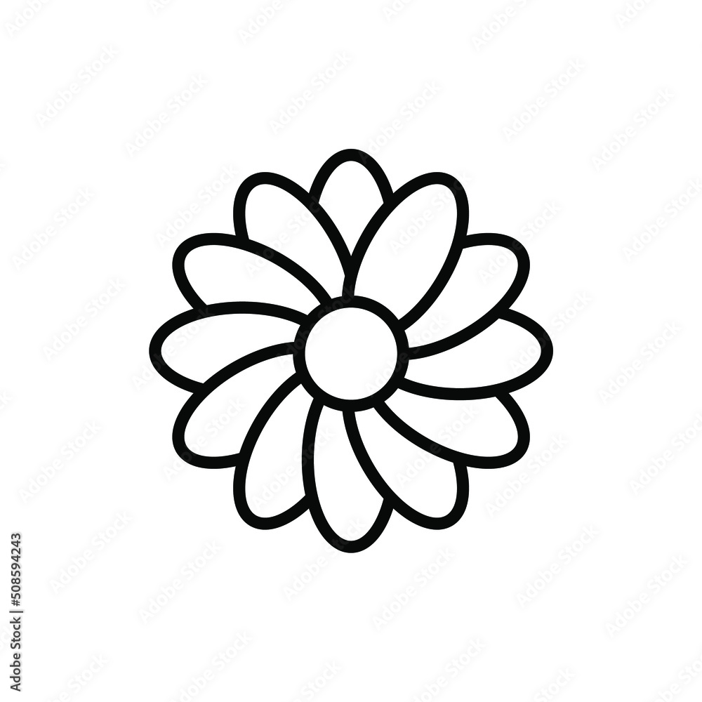 simple flower icon on white background simple flower icon on white background