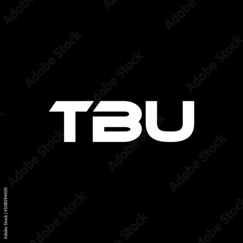 TBU letter logo design with black background in illustrator, vector logo modern alphabet font overlap style. calligraphy designs for logo, Poster, Invitation, etc.
