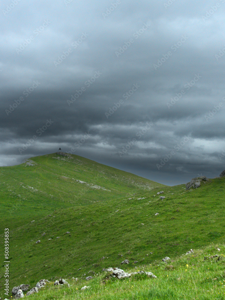 Le Suchet, Switzerland - May 2022 : Hiking to the Suchet mountain (1587 m) in the Swiss Jura Mountains Le Suchet, Switzerland - May 2022 : Hiking to the Suchet mountain (1587 m) in the Swiss Jura Mountains