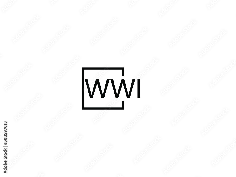WWI letter initial logo design vector illustration