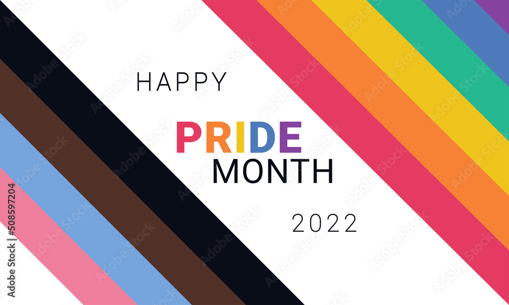 Happy Pride Month 2022 banner. Happy Pride Month 2022 banner.