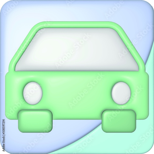 Wallpaper Mural 3d render illustration of car. Modern trendy design. Simple icon for web and app. Isolated on white background. Torontodigital.ca