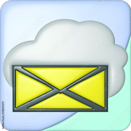 Wallpaper Mural 3d mail notification one new email message in the inbox concept isolated on blue background with shadow 3D rendering Torontodigital.ca