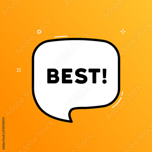 Speech bubble with Best text. Boom retro comic style. Pop art style. Vector line icon for Business and Advertising