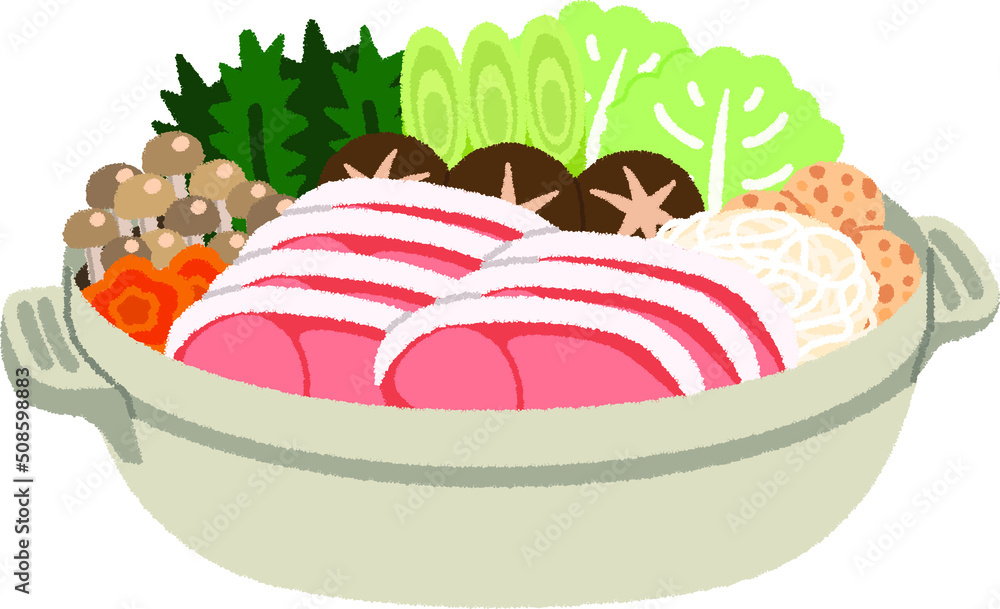 鴨鍋のイラスト 鴨鍋のイラスト