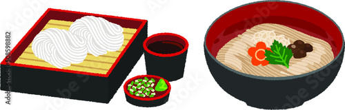 稲庭うどんのイラスト