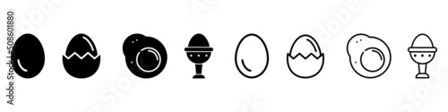 Eggs icon vector set. poultry farm illustration sign collection. hennery symbol.