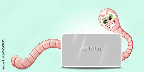 Angry worm breaks laptop
