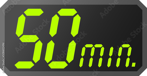 Simple 50 minutes digital timer clock icon 