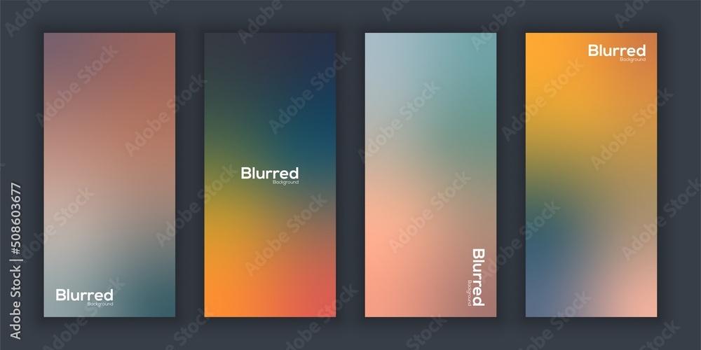 Set of Abstract soft blur gradient background. fresh pastel color wallpaper for screen