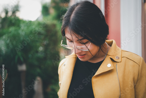 Woman (LGBTQ) posing outdoor fashion style photo