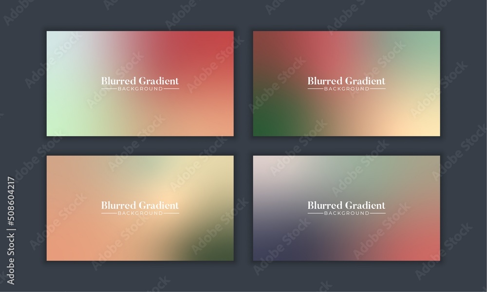 Naklejka premium Set of Abstract soft blur gradient background. fresh pastel color wallpaper for screen