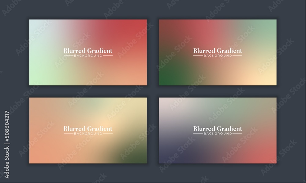 Set of Abstract soft blur gradient background. fresh pastel color wallpaper for screen