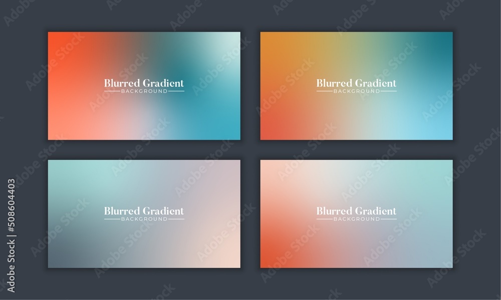 Fototapeta premium Set of Abstract soft blur gradient background. fresh pastel color wallpaper for screen