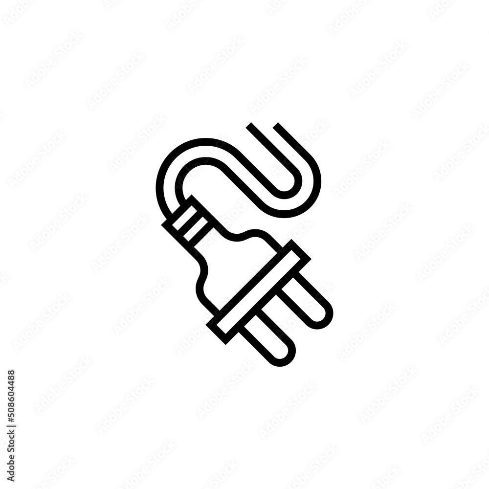 power cable vector icon. computer component icon outline style. perfect use for logo, presentation, website, and more. simple modern icon design line style power cable vector icon. computer component icon outline style. perfect use for logo, presentation, website, and more. simple modern icon design line style
