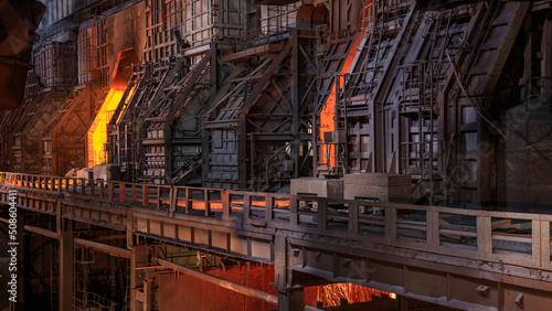 Oxygen converter process area at iron foundry.