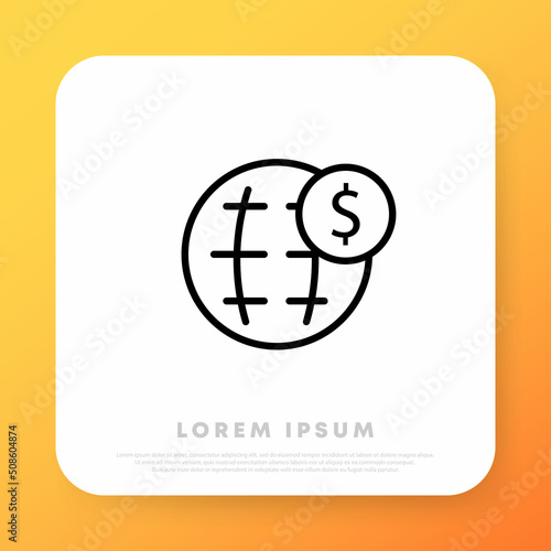 Business line icon. Money icon. Vector line icon for Business and Advertising
