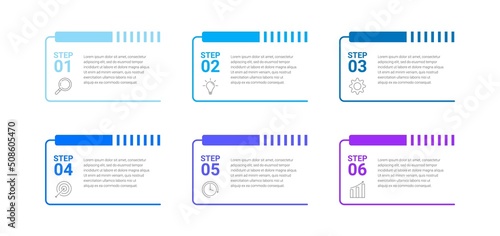 Infographic design with icons and 6 options or steps. infographics for business concept
