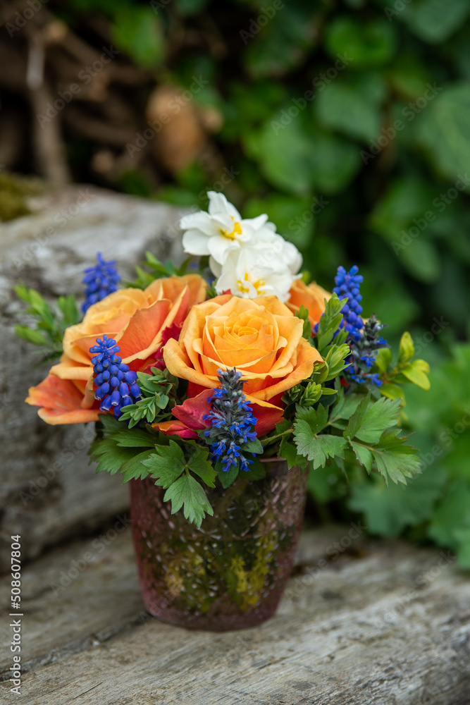 Roses flower bouquet in a garden Roses flower bouquet in a garden