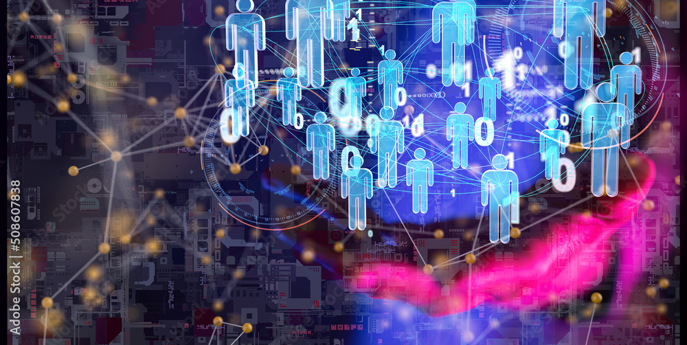 Abstract technology group and data 3d Stock Photo Adobe Stock