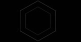 Image of white hexagon over black background