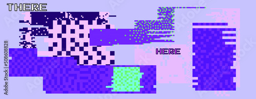 Trendy Data Moshing Pixelated Background.