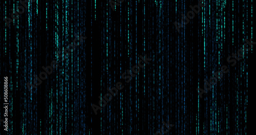Image of lines made of green dots moving fast on black background