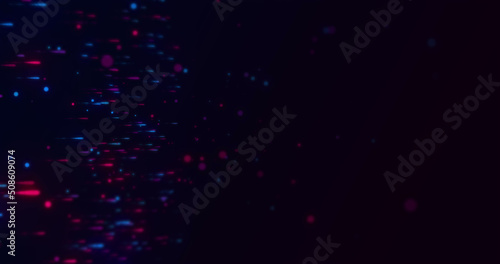 Image of red and blue dots moving on black background © vectorfusionart