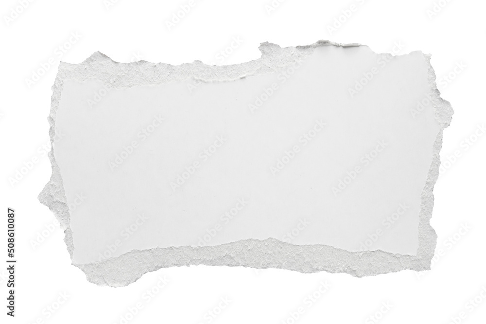White ripped paper torn edges strips isolated on white background White ripped paper torn edges strips isolated on white background