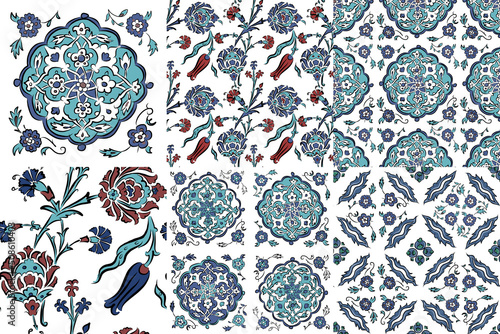 Abstract tiled turkish pattern for your design