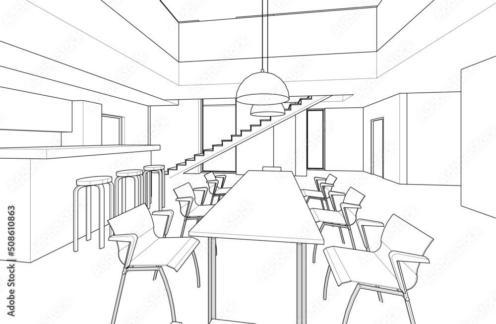Fototapeta premium architectural drawing of a house