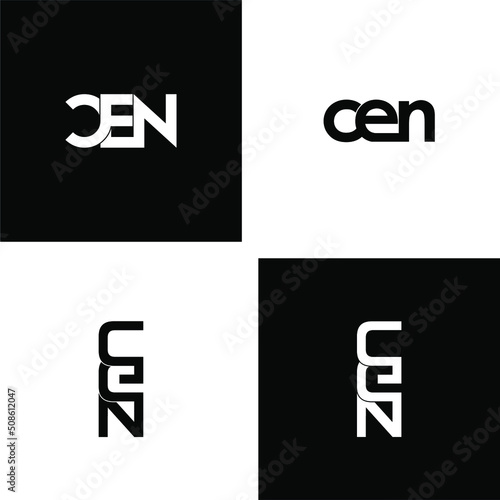 cen letter original monogram logo design set