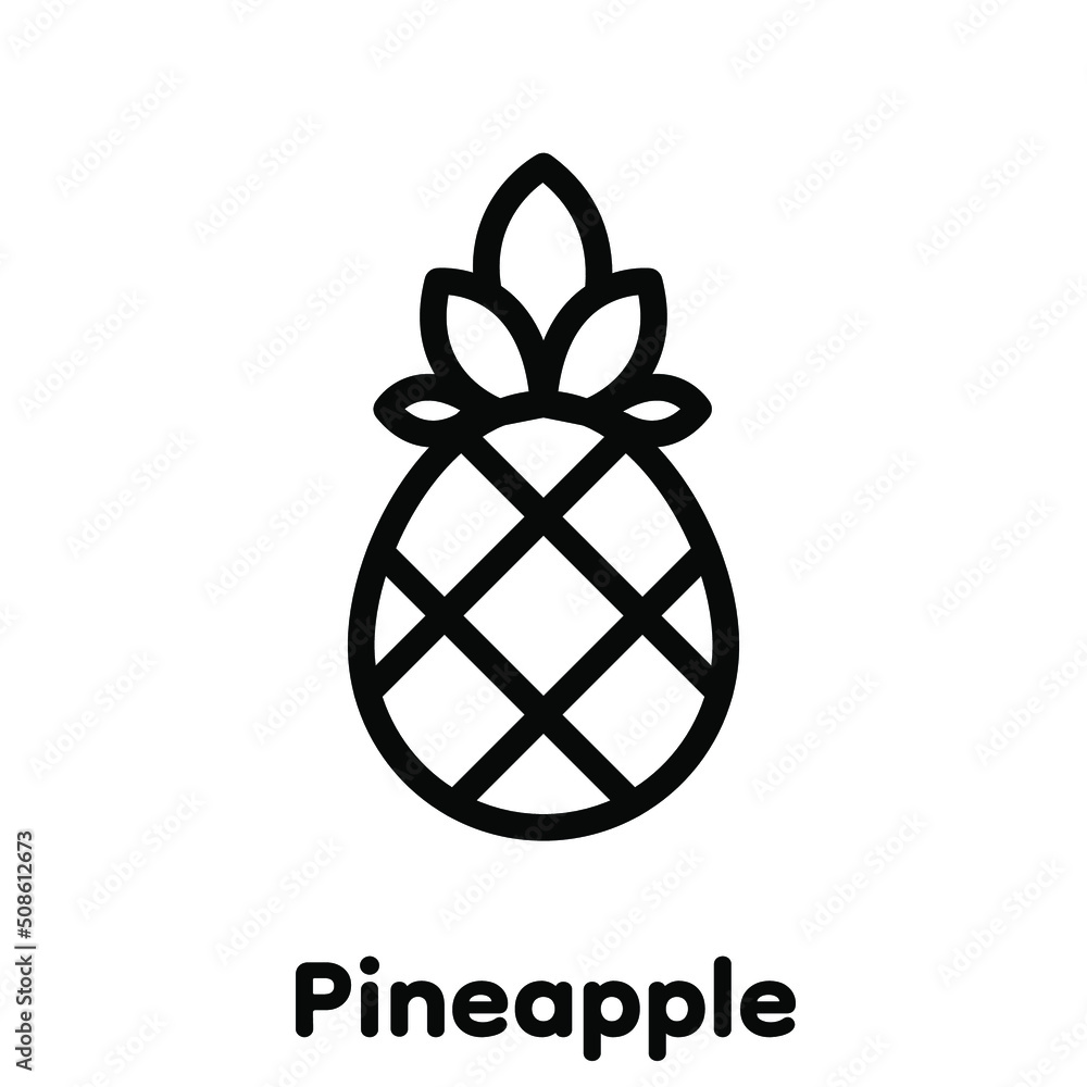 Pineapple linear icon, Vector, Illustration. Pineapple linear icon, Vector, Illustration.