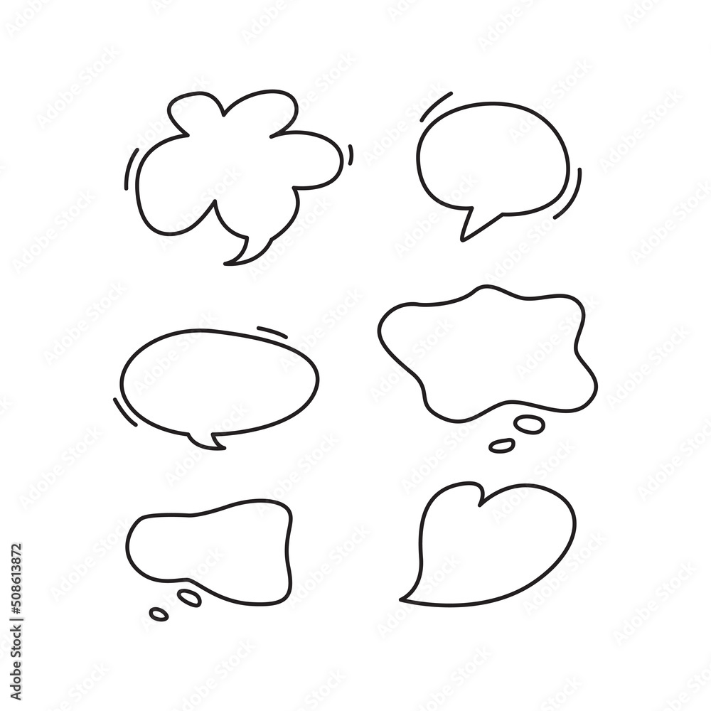 Hand draw speech bubble vector set. Сollection of frame border. Hand draw speech bubble vector set. Сollection of frame border.