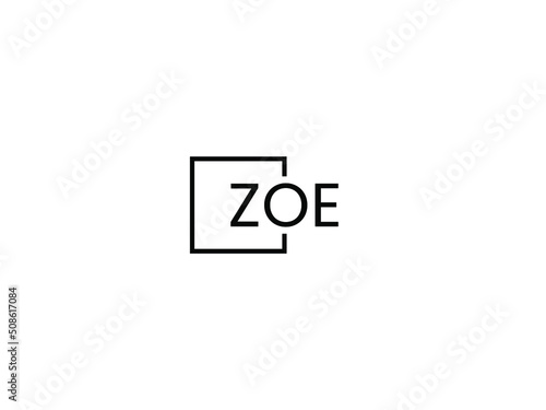 ZOE letter initial logo design vector illustration