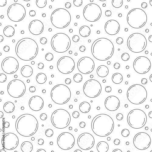 Water bubble seamless vector pattern background. Cleaning concept. Cartoon foam vector illustration