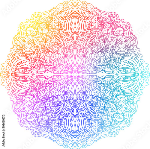 Vector illustration of mandala. Light, peace and spirit concept. Tattoo, spiritual yoga.