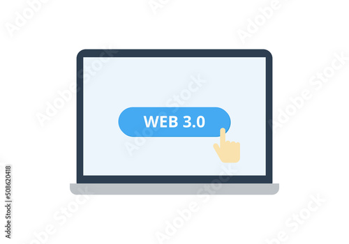 Web 3.0 vector. Technology concept. Flat illustration on white background.