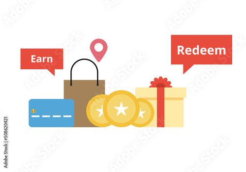 Loyalty program vector. Marketing and business concept. Creating long term customer relationship. Flat illustration on white background.