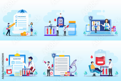 Research laboratory concept. health insurance, diabetes, online doctor, blood test