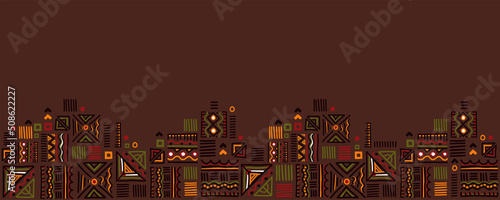 Hand drawn abstract seamless pattern, ethnic background, african style - great for textiles, banners, wallpapers, wrapping - vector design