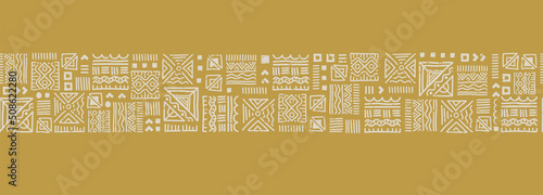 Hand drawn abstract seamless pattern, ethnic background, african style - great for textiles, banners, wallpapers, wrapping - vector design photo