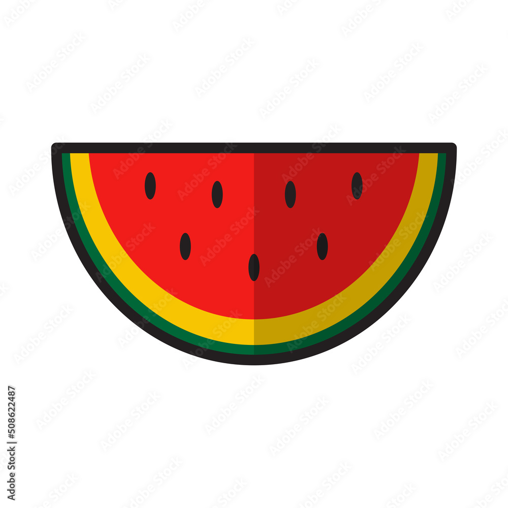 Vector illustration of watermelon, cartoon style. Vector illustration of watermelon, cartoon style.