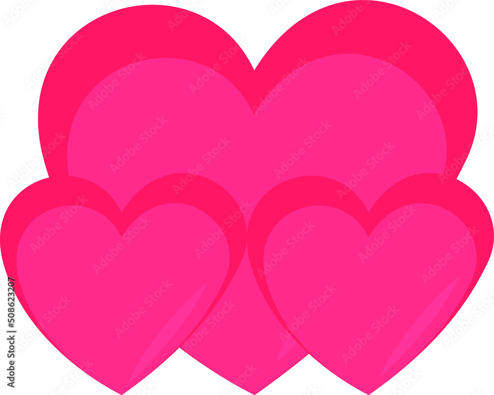 Three red hearts love vector Three red hearts love vector