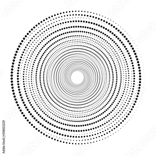 Vector illustration of a black and white half tone pattern giving the sence of motion